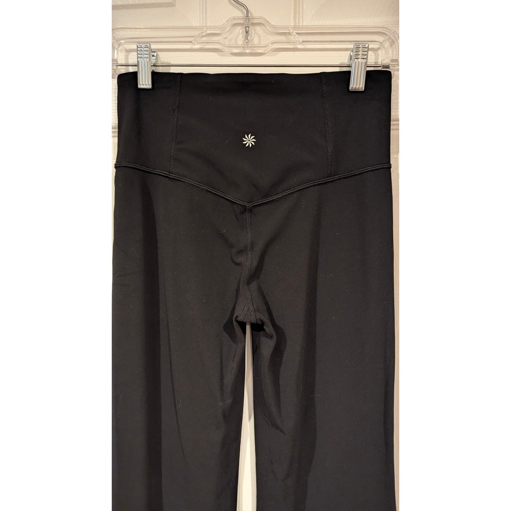 Athleta Elation Flare Pant Small Petite Black High Rise Yoga Athleisure Leggings - Picture 3 of 4